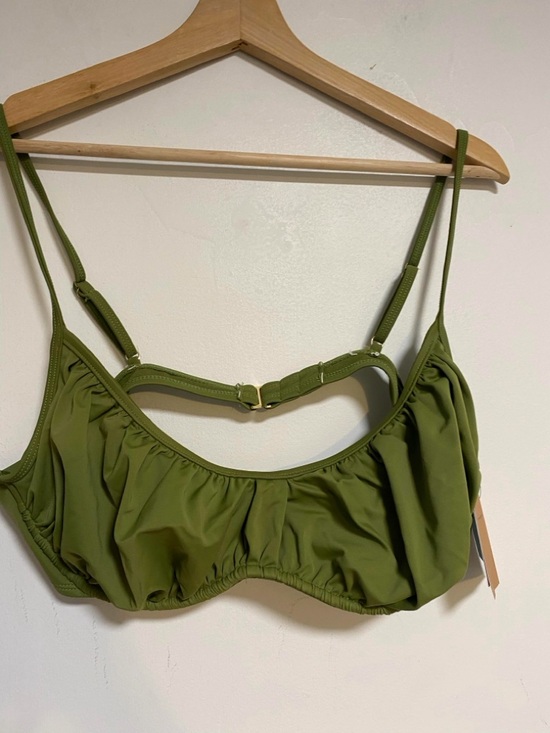 Shade & Shore Olive Green Bikini Top XL (16) Adjustable Strap Swim Top NWT - Picture 6 of 13